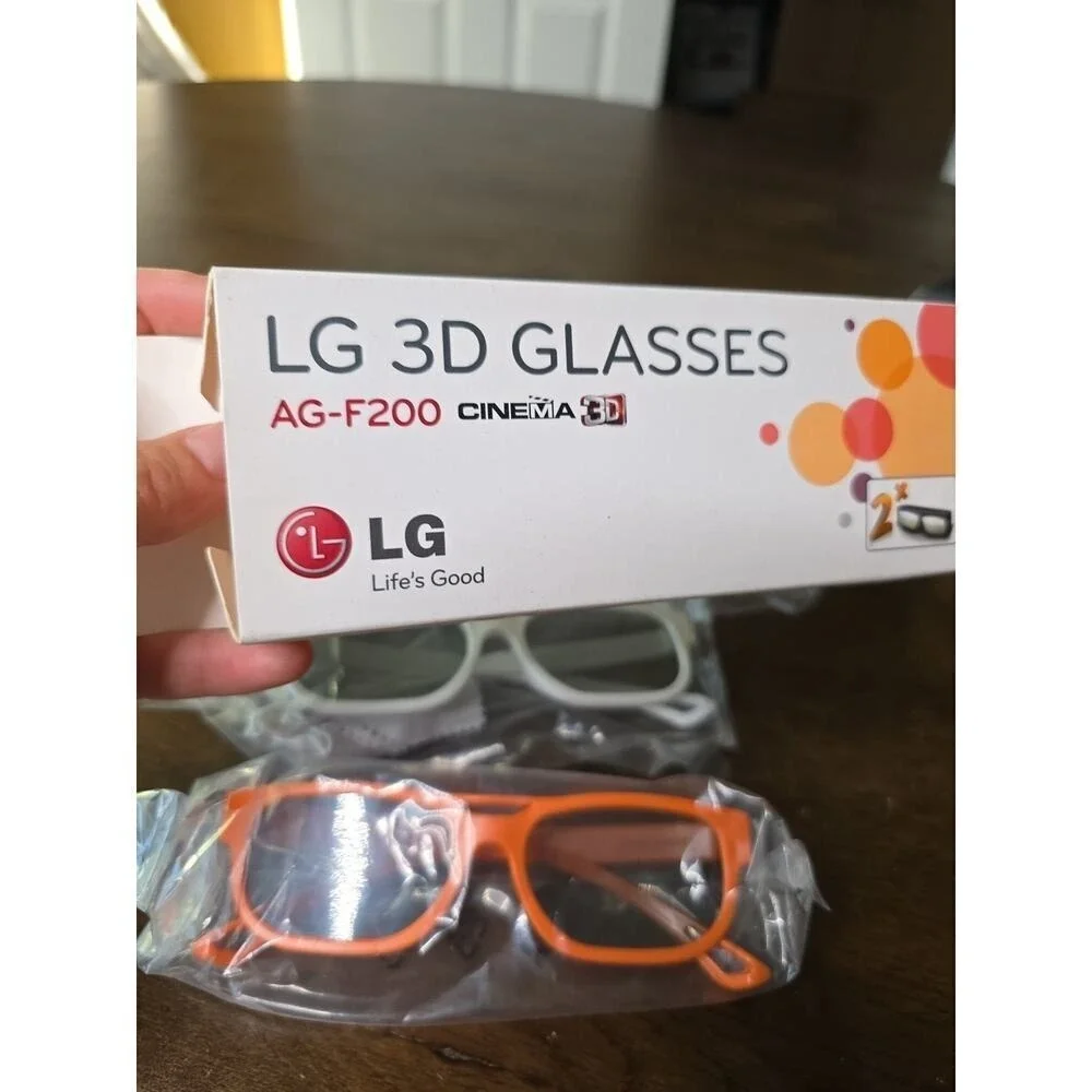 LG AG-F210 Cinema 3D Glasses Black lot of 3 New White Orange